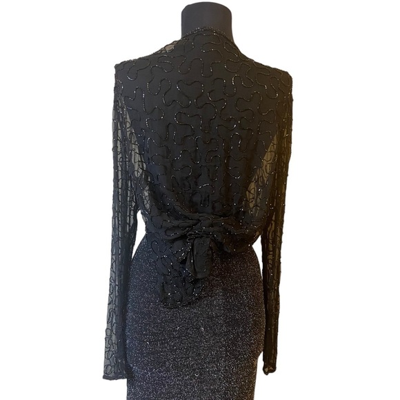 Vintage Sheer Beaded Tunic Top Blouse - Picture 10 of 15